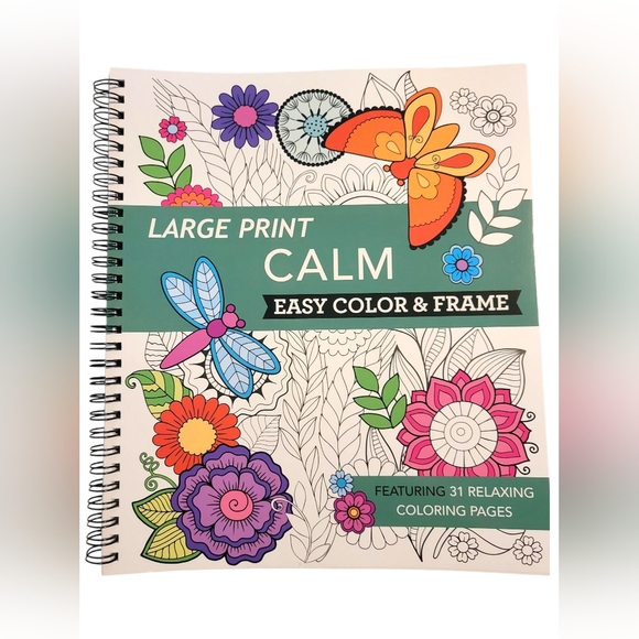 Large Print Calm Coloring Book - Picture 1 of 3